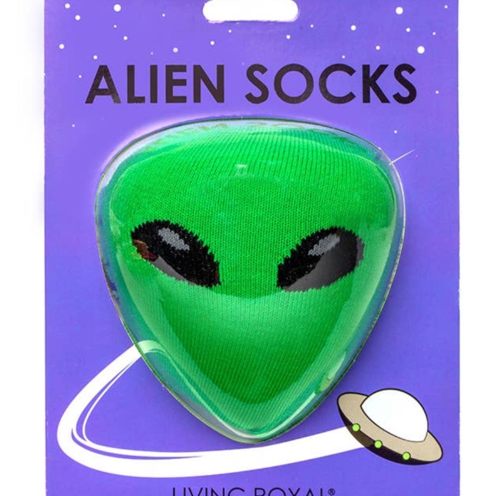 Vibrant Green Casual Alien Socks